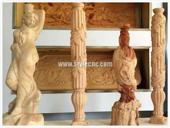 4x8數(shù)控雕刻機(jī)3D圓柱木雕項(xiàng)目