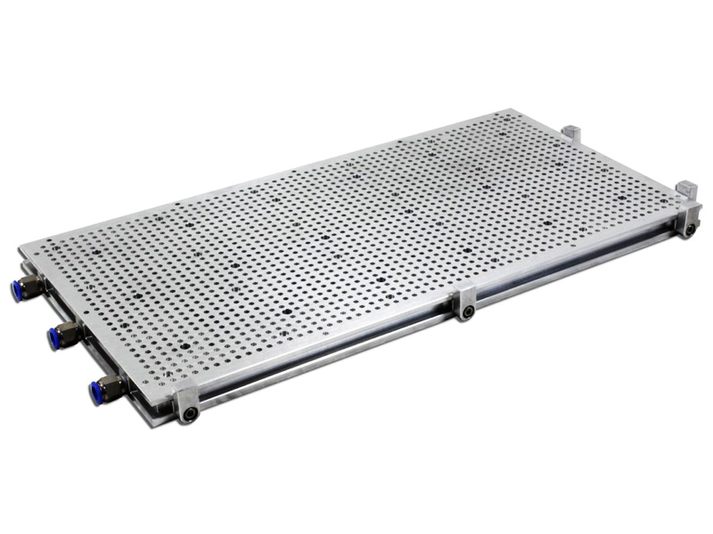 鋁制真空吸塵工作臺，表面覆蓋高密度毛氈