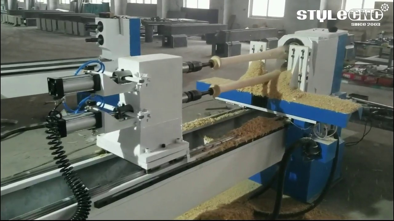 雙主軸自動數(shù)控棒球棒木工車床